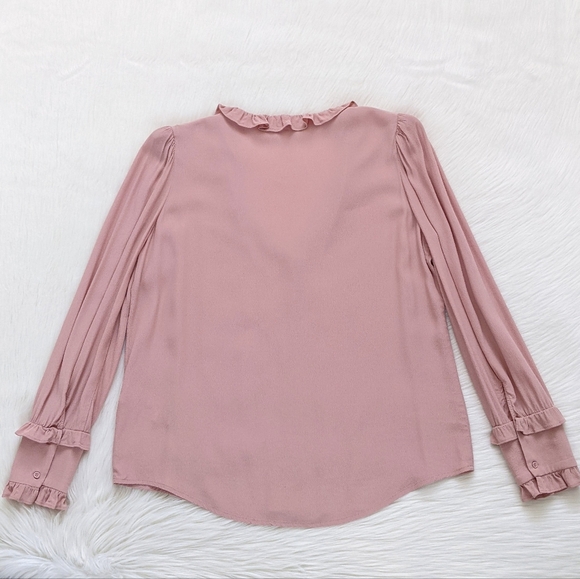 ba&sh Ruffle Trim Unity Blouse Top In Pink | Size 2/M - Picture 8 of 16